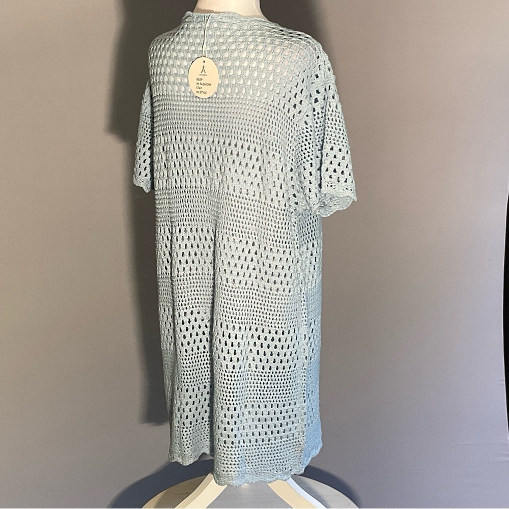 ANRABESS Crochet Swim Cover-Up Dress Blue Size L NWT - Picture 8 of 16